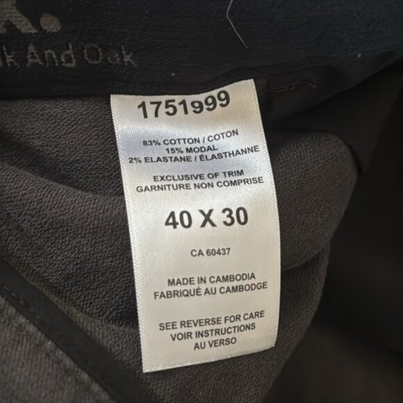 Frank & Oak Pants Mens 40x30 Casual Travel Gray NEW - Picture 4 of 10